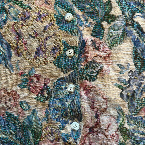 VTG VRG SPORT Floral Tapestry Vest Size L Indie Eclectic Hipster Casual Grandma - Picture 2 of 8